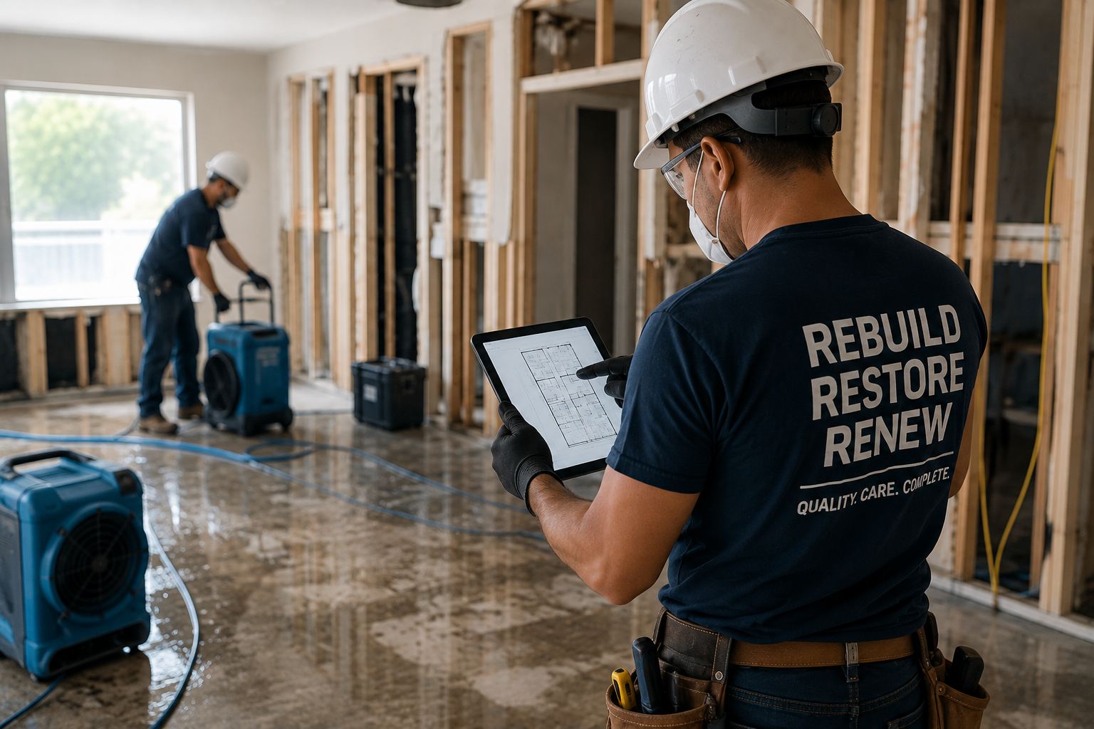 Restoration crew on site